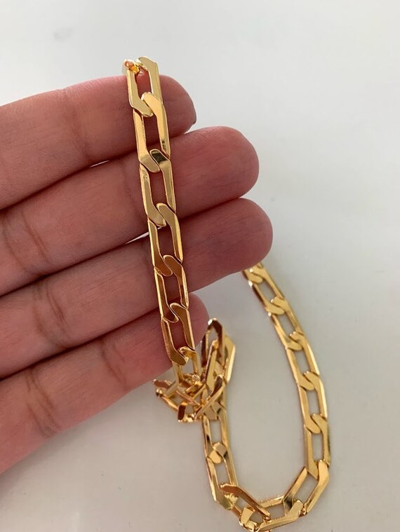 Rectangular Flat Curb Chain in 14K Gold Filled * Choker Necklace * Round Link Chain Choker * Thick Cable Link * Statement Necklace