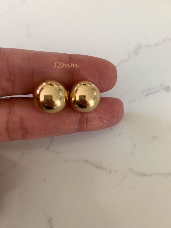 18K Gold Filled Button Ball Earrings, High Polish, 5MM, 6MM, 8MM, 10MM,  12MM, Studs, 18K Gold Filled Push Back Studs, Gold Ball Earrings - Etsy