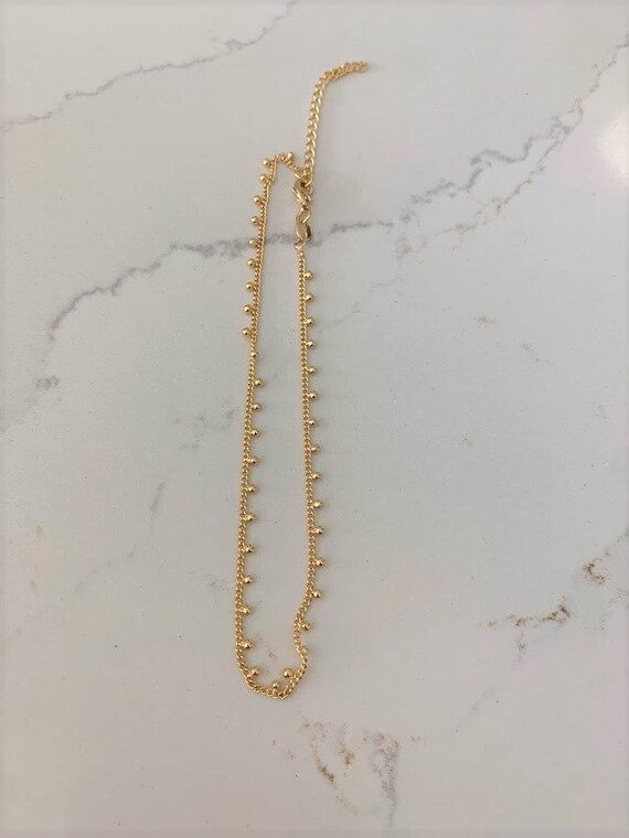 Cavigliera Oro Giallo 18k Con Catena Mini Forzata E 5 Lune - 25 Cm - Gioiello Made In Italy