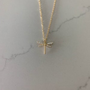 Gold Dragonfly Necklace, Dragonfly Pendant Necklace, Dragonfly Jewelry, Summer Jewelry, Dragonfly Pendant Necklace image 4