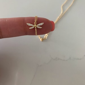 Gold Dragonfly Necklace, Dragonfly Pendant Necklace, Dragonfly Jewelry, Summer Jewelry, Dragonfly Pendant Necklace image 7