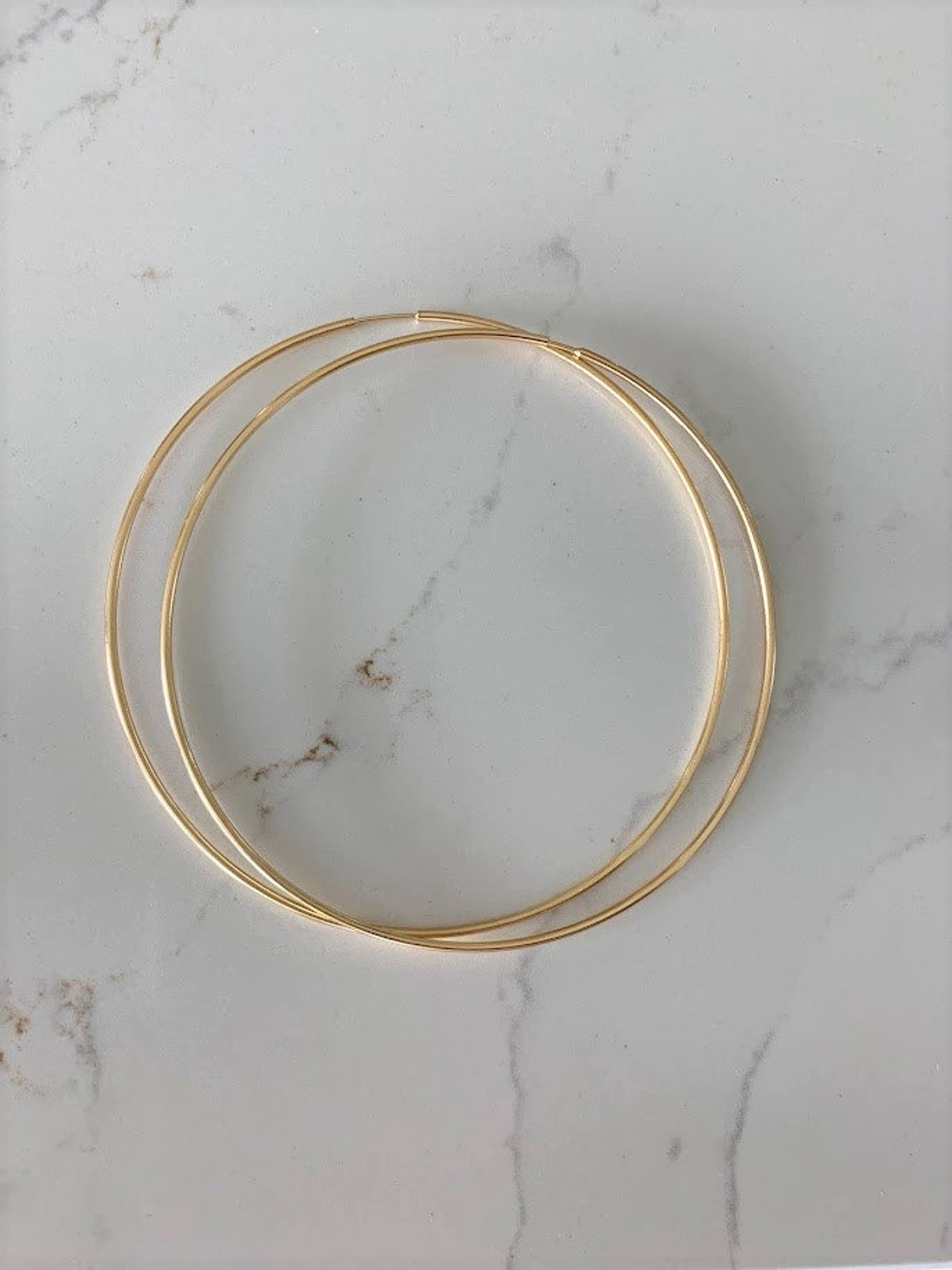 80MM Thin Hoops in 18K Gold Filled Gold Hoops Gold Filled Etsy