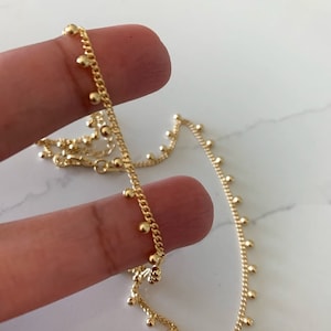 18K Gold Filled Beaded Chain Necklace Gold , Dainty Satellite Ball Chain, Beads Necklace, Bead, Layering Necklace, Gold filled Necklaces