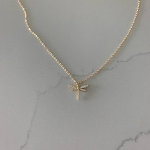 Gold Dragonfly Necklace, Dragonfly Pendant Necklace, Dragonfly Jewelry, Summer Jewelry, Dragonfly Pendant Necklace image 2