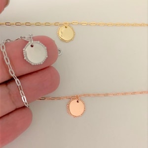 Paper Clip Bracelet in Sterling Silver, Hanging Disc Bracalet, Sterling Silver Bracelet, Paper Clip Hanging Disc Bracelet, Sterling Silver