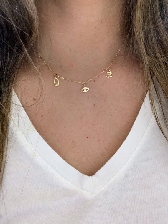 Real gold charms for necklaces deals