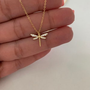 Gold Dragonfly Necklace, Dragonfly Pendant Necklace, Dragonfly Jewelry, Summer Jewelry, Dragonfly Pendant Necklace image 9