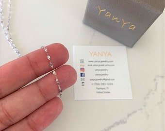 14K White Gold Mirror Chain: 1.7mm Twisted Choker