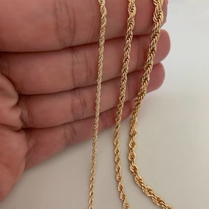 Seil Fußkettchen, Seil Fußkettchen, Seil Kette Fußkettchen, 18K Gold Filled Seil Fußkettchen, 2, 3, & 5MM Twisted Kette Fußkettchen