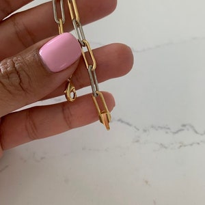 Two Tone Paperclip Phone Chain Link