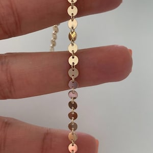 14K Gold Disc Bracelet, Sequin Bracelet, Dainty Bracelet, Gold Bracelet, Gold Disc Chain Bracelet, Dainty Bold Bracelet, Disc Bracelet