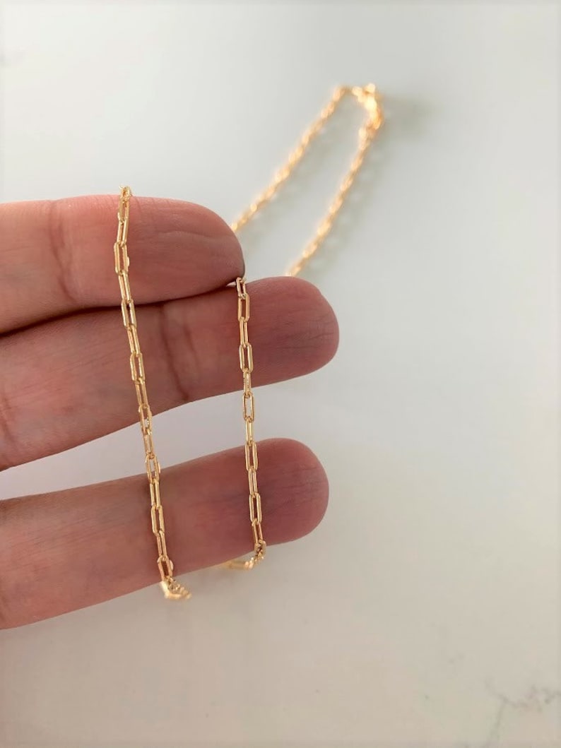Tiny Paperclip Chain Necklace Layering Chain Necklace Etsy
