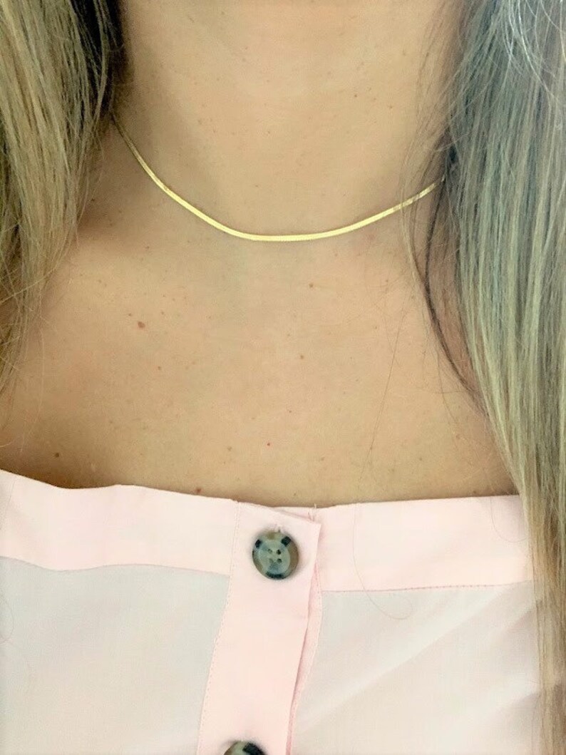 2MM Herringbone Necklace Snake Necklace Omega Snake Etsy