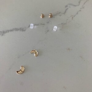 Kris Nations Crescent Moon Flat Back Single Stud Earring in 14k Gold main image 1