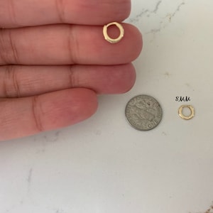 14K Solid Gold Miniature Huggies, Dainty Hoops, Everyday Earrings, Dainty Earrings, Yellow Solid Gold Earrings, 8MM Huggies