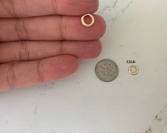 14K Solid Gold Huggie Earrings: Dainty Yellow Gold Hoops (8MM)