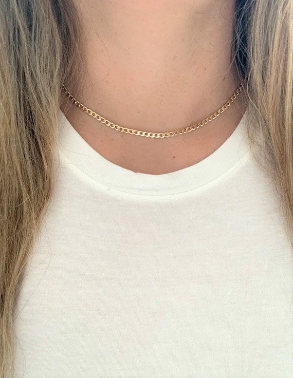 Thin cuban link deals choker