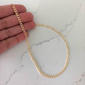 Thin 14K Goldfilled 4MM Cuban Link Necklace•4MM Cuban Curb Link Necklace•Cuban Link Necklace•Oro Laminado• Layering• Stacking•Choker