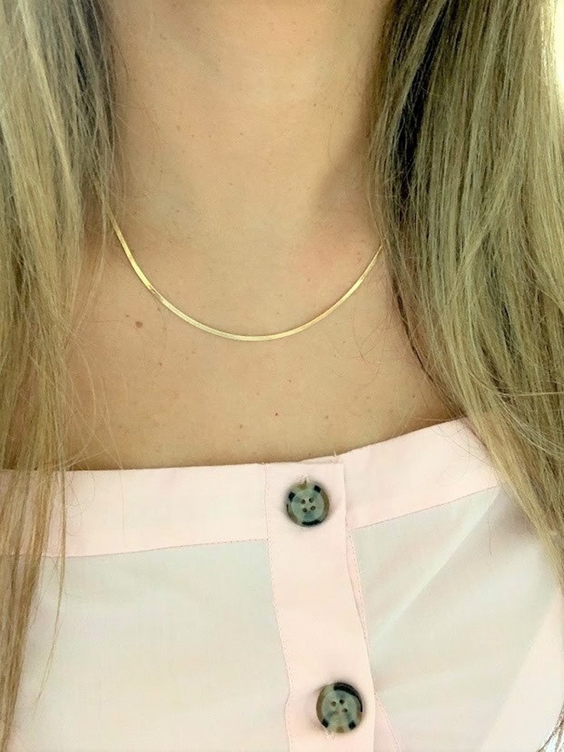 2MM Herringbone Necklace Snake Necklace Omega Snake Etsy