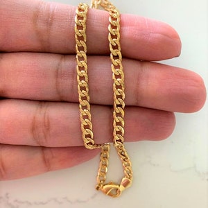 Curb Link Anklet, Corrugated Curb Link Anklet, Anklet, Tobillera, Gold Anklet ,Curb Link Anklet, Goldfilled Anklet, Diamond Cut Anklet