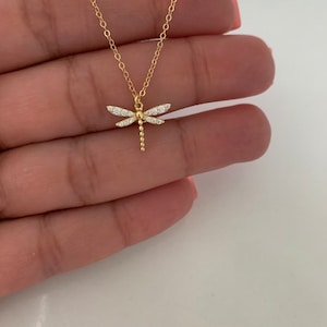 Gold Dragonfly Necklace, Dragonfly Pendant Necklace, Dragonfly Jewelry, Summer Jewelry, Dragonfly Pendant Necklace