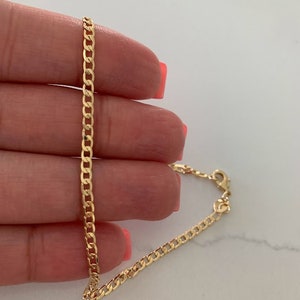 3MM Cuban Link 18K Gold Filled Anklet - Layering Chain