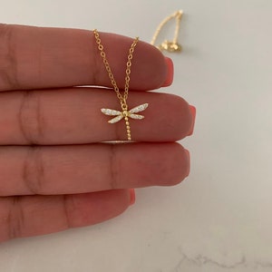 Gold Dragonfly Necklace, Dragonfly Pendant Necklace, Dragonfly Jewelry, Summer Jewelry, Dragonfly Pendant Necklace image 10