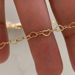 14K Gold Filled Hearts Chain Choker Gold , Dainty Hearts Chain, Hearts Necklace, Heart, Layering Necklace, Gold filled Necklaces