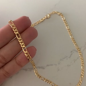 4MM 18k Gold Filled Figaro Chain Necklace•Layering Gold Chain Necklace•18k Gold Filled Chain Choker Necklace• Figaro Necklace• Figaro Chain
