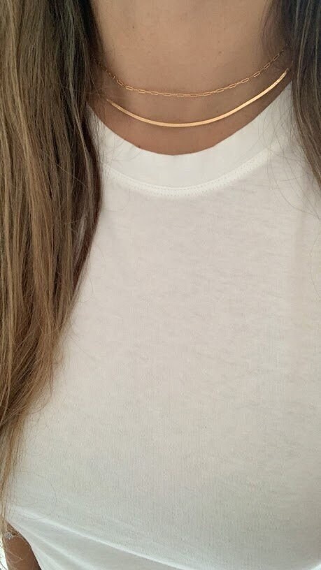 Collane a strati minimaliste, set da 3, collana a catena semplice, collana a disco, collana a barra delicata, regalo per lei, argento, oro o oro rosa - Italia