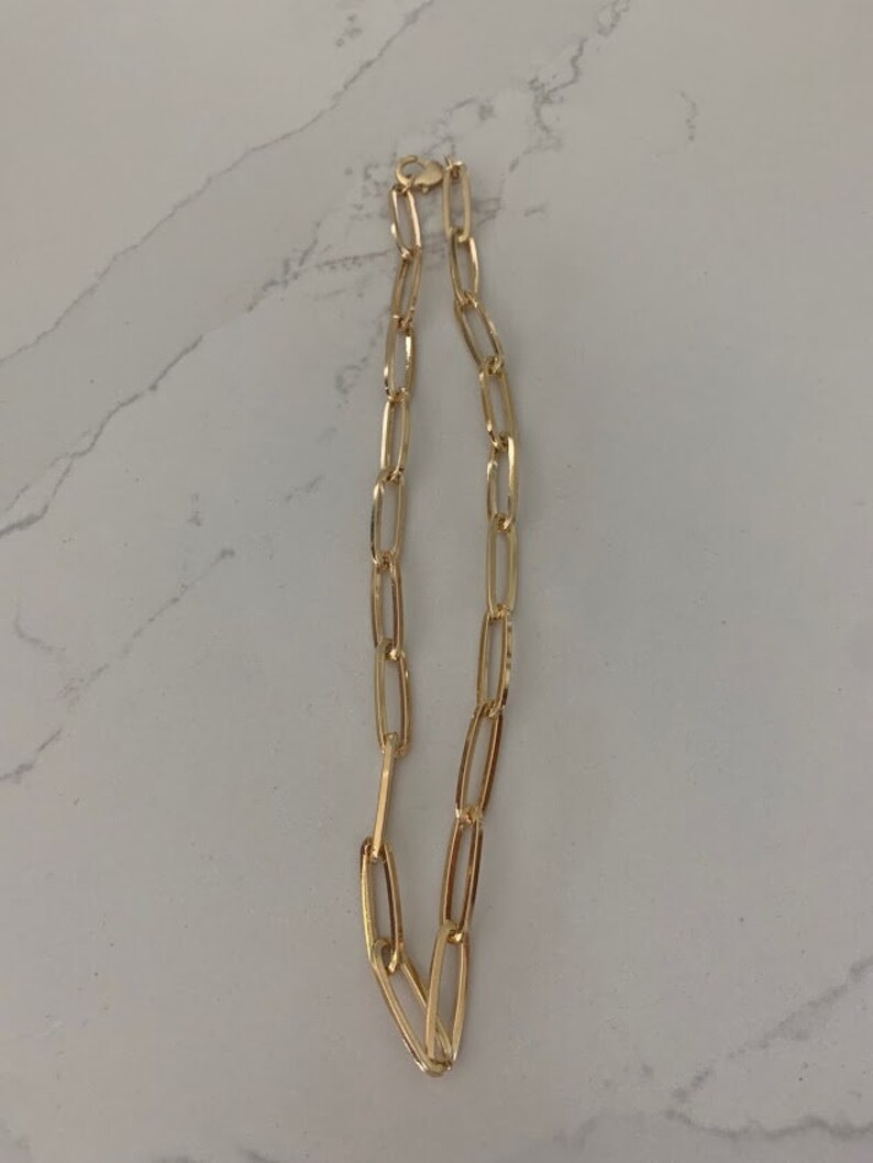 Extra Large Paper Clip Link Necklace 14k Gold Filled Bold Etsy