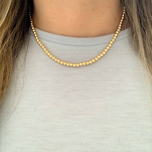 18k Gold Filled Bead Chain Necklace - Layering Choker