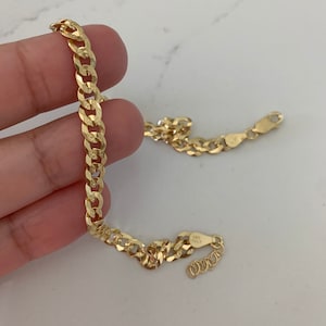 Curb Link Anklet, Reversible Design, Cuban Link, Chain, Anklet, Tobillera