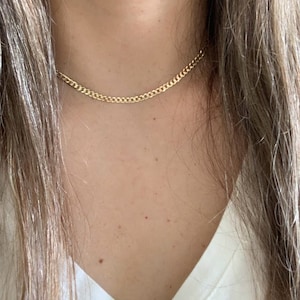 14K Gold Cuban Chain, 3.6MM Shiny, Cuban Link Necklace, Cuban Link , Genuine Gold Necklace, Solid Gold Cuban Chain Necklace