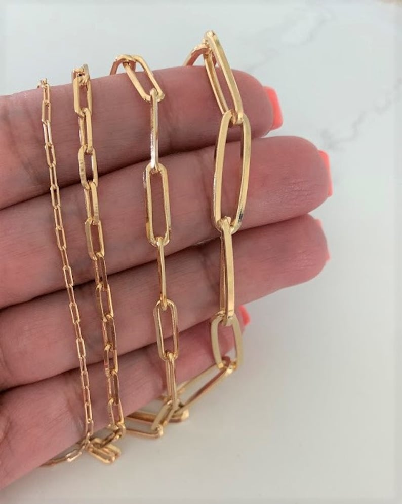 18K Gold Filled Paperclip Chain Necklace Gold Filled Etsy