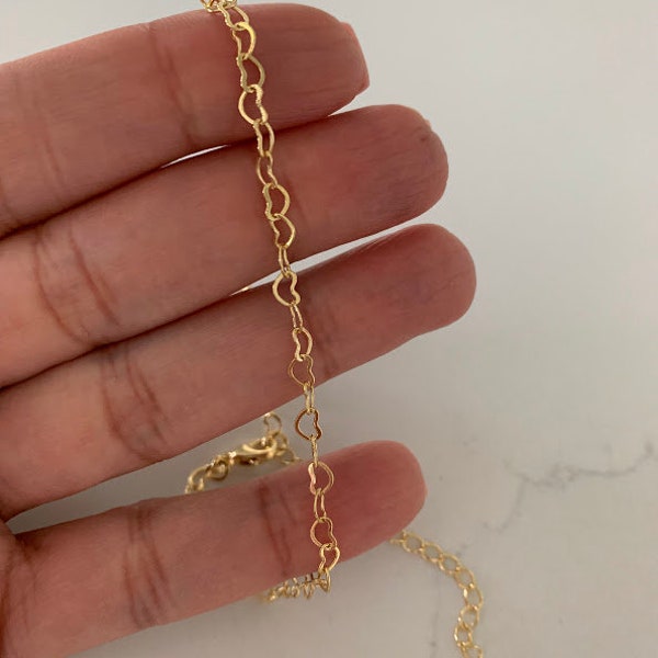 18K Gold Filled Open Hearts Anklet, Multi Hearts Anklet, Gold Anklet, Dainty Anklet, Everyday Anklet, Body Jewelry, Gypsy Anklet