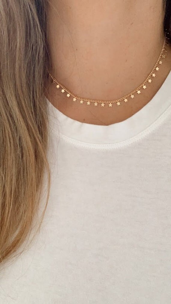 Collana Con Una Stella Centrale In Oro Giallo - Sari Gold - Foto 7