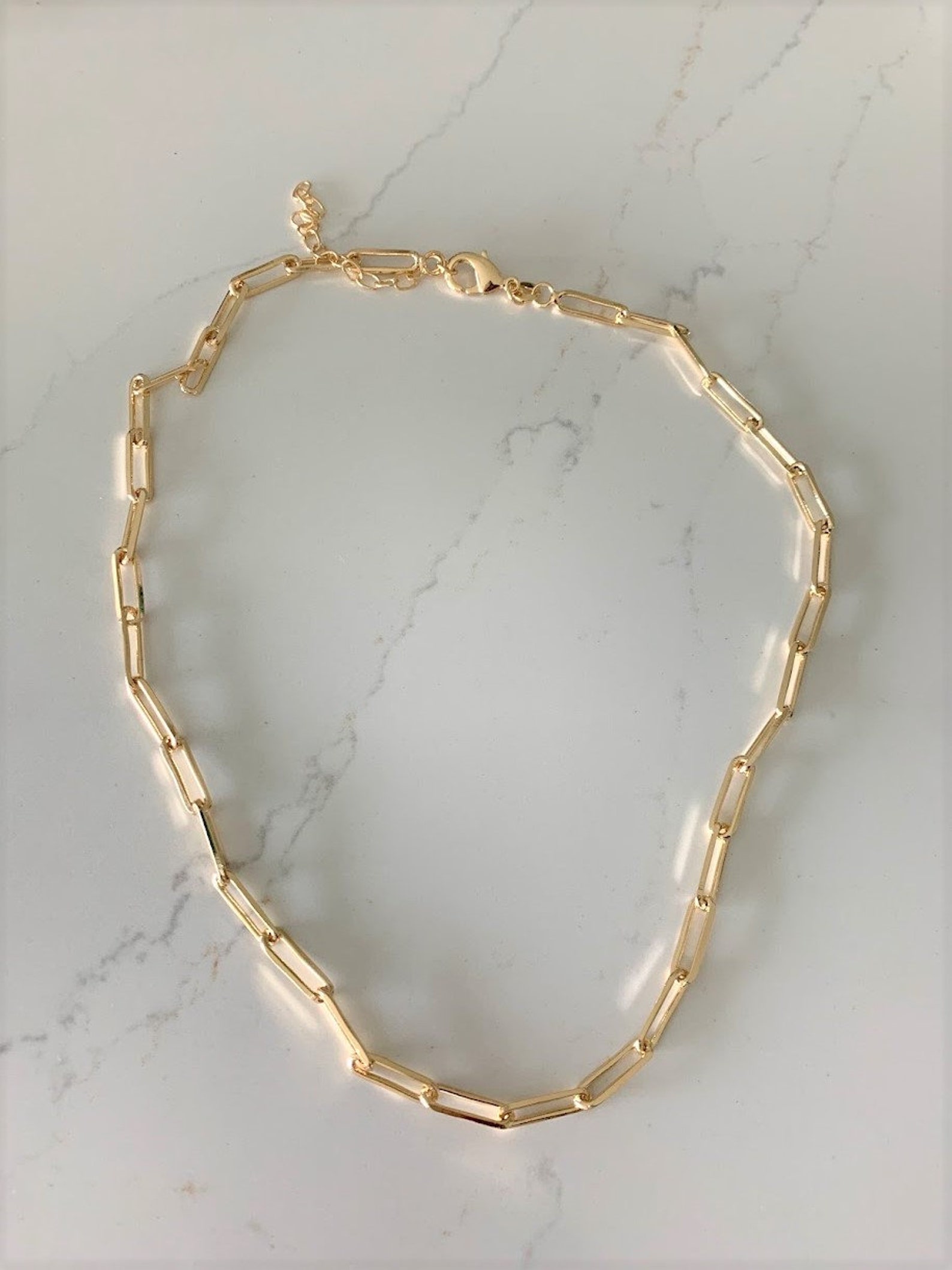 Large Paper Clip Necklace 6MM Wide 14k Gold Filled Necklace Etsy