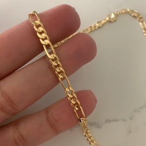 4MM Figaro Chain Necklace•Layering Gold Chain Necklace • Gold-Filled Chain Choker Necklace• Figaro Necklace• Figaro Chain