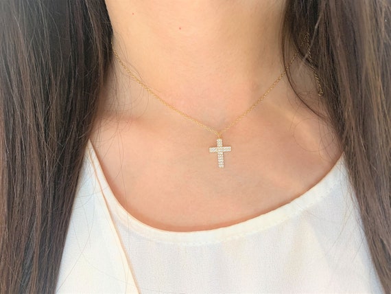 Silver Cross Necklace Women Big Small Cross Necklace Religious Necklace Jewelry Dainty Cross Necklace Silver Cross Pendant Monday Monarch