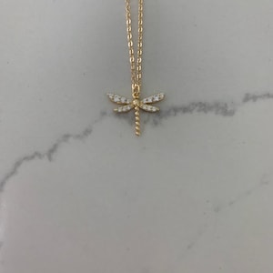 Gold Dragonfly Necklace, Dragonfly Pendant Necklace, Dragonfly Jewelry, Summer Jewelry, Dragonfly Pendant Necklace image 5