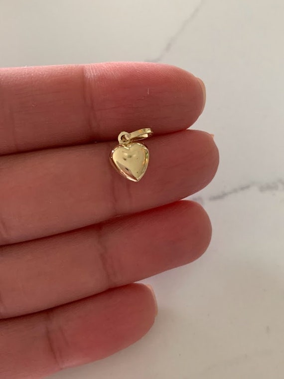 FindingKing 14K Gold Puffed Heart Charm Love Jewelry Pendant