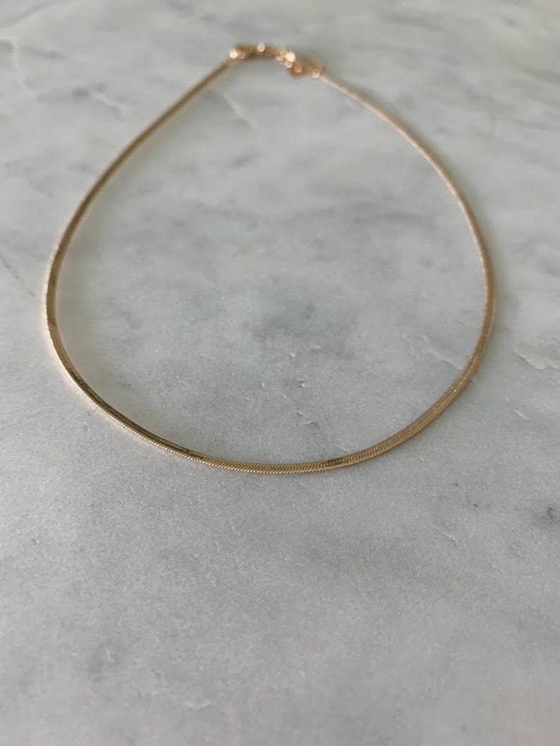 2MM Herringbone Necklace Snake Necklace Omega Snake Etsy