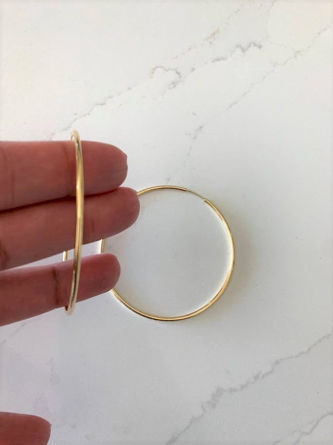 60MM Thin Hoops in 18K Gold Filled Gold Hoops Gold Filled Etsy UK