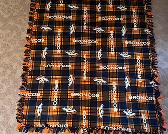 Denver Broncos Double-Thick Fleece Bedspread/Blanket/Throw - 67"x57"