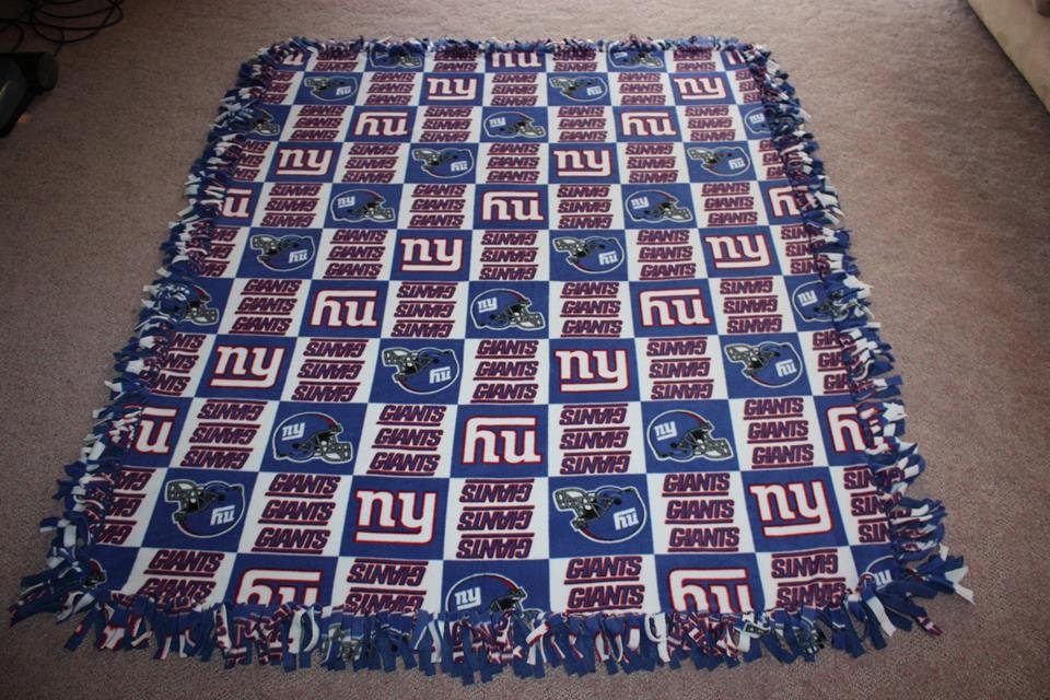 New York Giants Double thick Fleece Bedspread blanket throw 67x57 Etsy