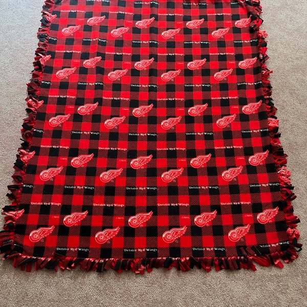 Fleece Detroit Red Wings Blanket Etsy