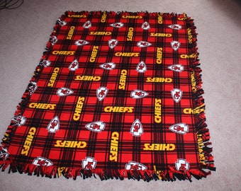 Kansas City Chiefs Double-Thick Fleece Bedspread/Blanket/Throw - 67"x57"