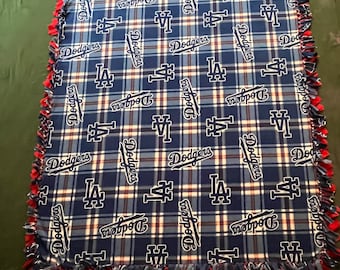 Los Angeles (LA) Dodgers Double-Thick Fleece Bedspread/Blanket/Throw - 67"x57"