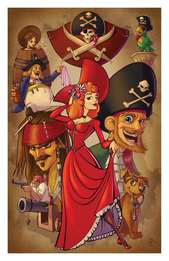 DISNEY POSTER DISNEYLAND PIRATES OF THE CARIBBEAN 3 8.5/" x 11/"